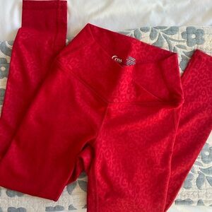 ZYIA Active Red Leopard Leggings